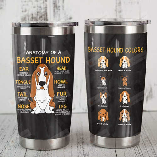 Basset Hound Dog Anatomy Of Basset Hound Stainless Steel Wine Tumbler Cup