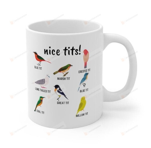 Nice Tits Mug, Bird Lovers Ceramic Coffee Mug
