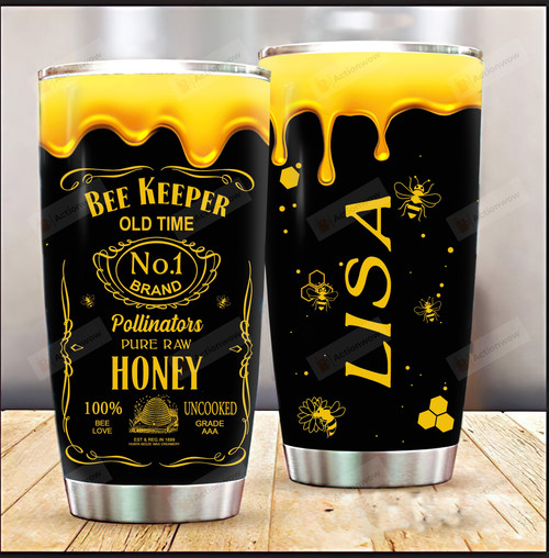 Bee Keeper Label Personalized Pollinators Pure Raw Honey Stainless Steel Tumbler Cup