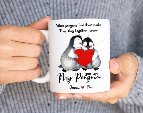 Personalized You Are My Penguin Together Forever Ceramic Coffee Mug