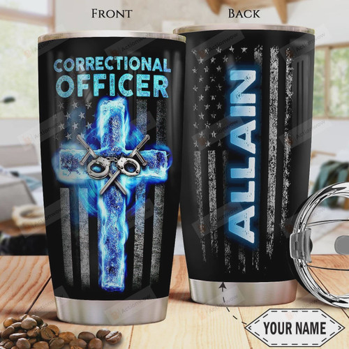 Police American Personalized Correctional Officer Stainless Steel Tumbler Cup