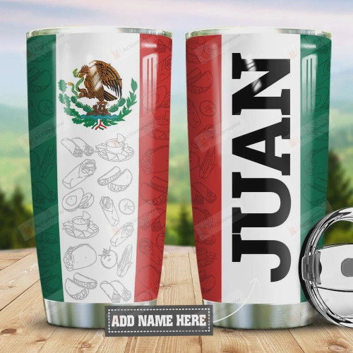 Mexico Flag Personalized Mexican Symbol Stainless Steel Tumbler Cup