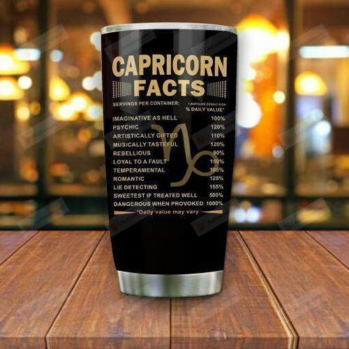 Personalized Capricorn Facts Horoscope Stainless Steel Tumbler Cup