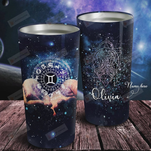Personalized Zodiac Gemini Galaxy Stainless Steel Tumbler Cup