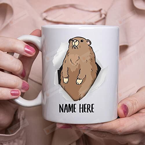 Personalized Groundhog Custom Name Ceramic Coffee Mug