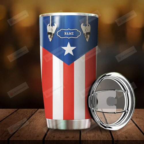 Personalized Puerto Rico Drum Stainless Steel Tumbler Cup