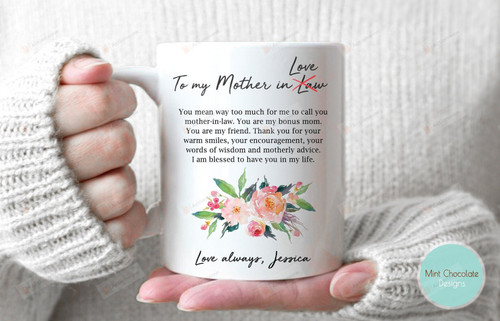 Personalized To My Mother In Law Mug You Mean Way Too Much For Me Gift For Mother In Law From Daughter In Law On Anniversary Mother's Day Birthday