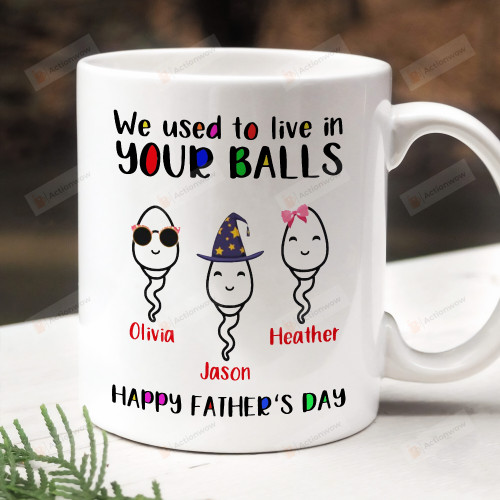 Personalized Gift For Dad We Used To Live In Your Balls Colorful Mug Gift For Dad Father's Day