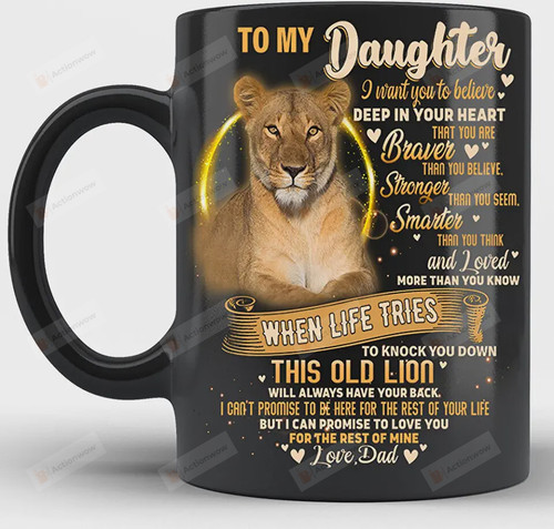 Personalized To my Daughter Mug, Never Forget That I Love You Lion Mug, Gift For Daughter From Your Dad, Mother's Day