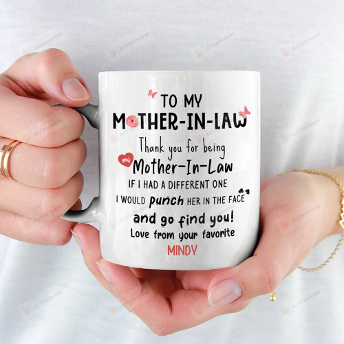 Personalized To My Mother-In-Law Mug Thank You For Being My Mother-In-Law Mug Gift From Daughter-In-Law Mug Gifts For Birthday, Mother's Day, Anniversary Customized Name Ceramic Coffee 11-15 Oz