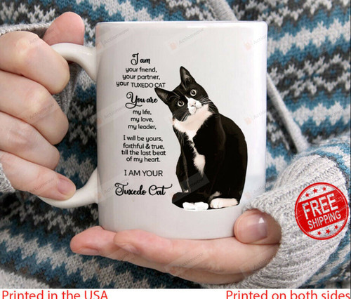 Tuxedo Cat Mug, I'm Your Friend Your Partner Your Tuxedo Cat Mug, Gift For Cat Mom Cat Dad Cat Lovers, Funny Tuxedo Cat Gifts