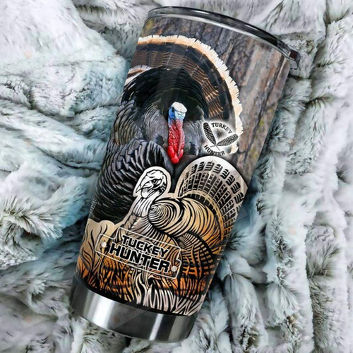 Turkey Hunter Turkey Theme Stainless Steel Tumbler, Tumbler Cups For Coffee/Tea, Great Customized Gifts For Birthday Christmas Thanksgiving Turkey Lovers Turkey Hunting Lovers