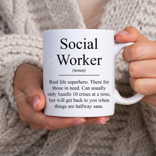 Social Worker Mug, Funny Social Worker Definition Mug, Social Work Graduation Appreciation Gifts