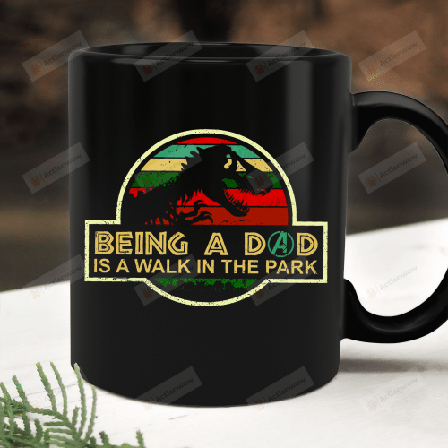 Daddysaurus Mug, Being A Dad Is A Walk In The Jurassic Park Mug, Gifts For Dad Papa Grandpa From Son Daughter, Fathers Day Gifts