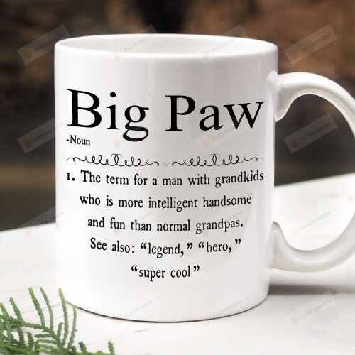 Big Paw Definition Mug, Funny Gifts For Grandpa Papa, Gifts For Grandfather, Gifts From Family From Kids