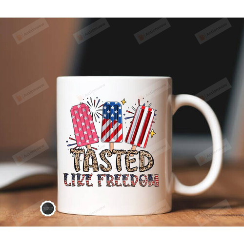 Popsicle Us Flag Mug, Tastes Like Freedom Mug, Happy 4th Of July Mug, Independence Day Mug