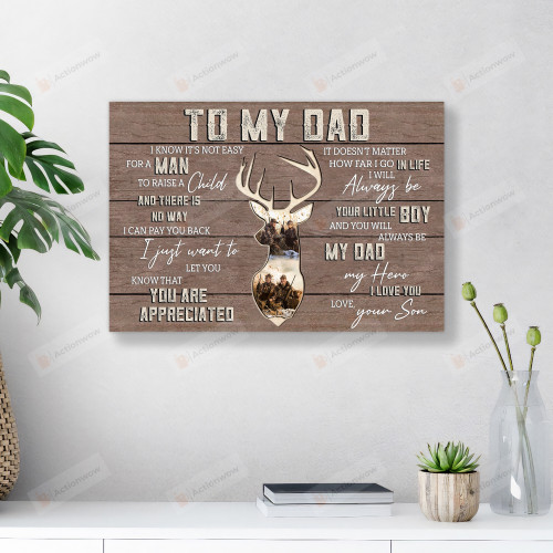 Personalized Gifts To My Dad Vertical Poster Canvas, Deer Hunting Vertical Poster Canvas, Father's Day Gift Vertical Poster Canvas