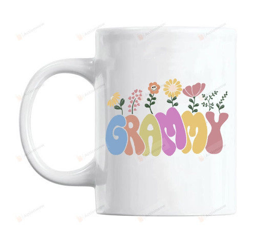 Grammy Floral Ceramic Mug, Grandma Gifts From Grandkids, Gifts For Grandmother Mimi Nana, Birthday Thanks Giving Christmas Gifts
