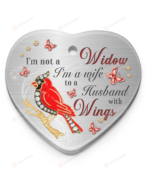 Im Not A Widow Heart Husband Memorial Ornament Hanging Car Window Dress Up