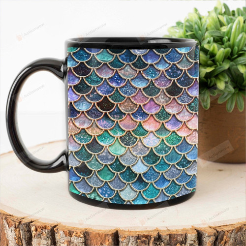 Mermaid Colorful Scales Mugs, Mermaid Coffee Mug, Mermaid Tail Gifts For Her, Ocean Lovers Gifts