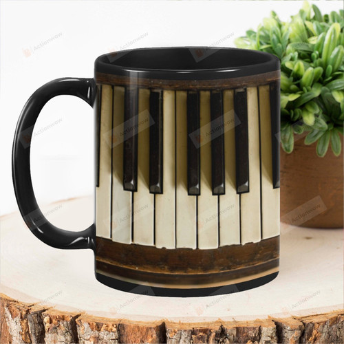 Piano Mug, Pianist Vintage Coffee Mugs, Piano Player Gift, Piano Teacher Ceramic Cup, Instrument Mug, Gifts For Pianist