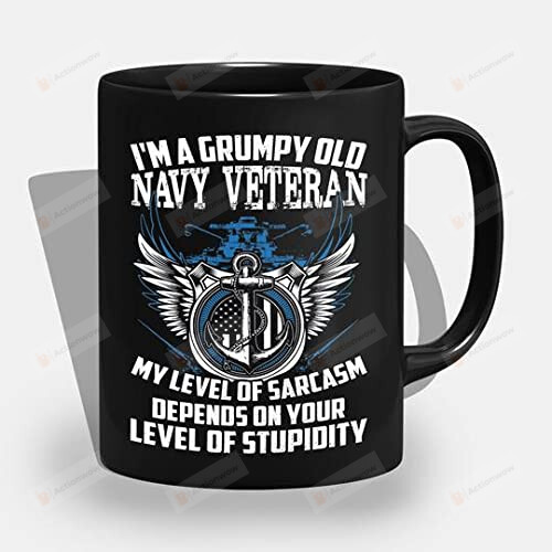 I'M A Grumpy Old Navy Veteran, Patriotic Mug Navy Veterans Independence Mug 4th Of July Us Army Mug For Mom Grandma Grandpa Dad. Us Veterans Gifts On Fathers Day Mothers Day Veterans Day Birthday