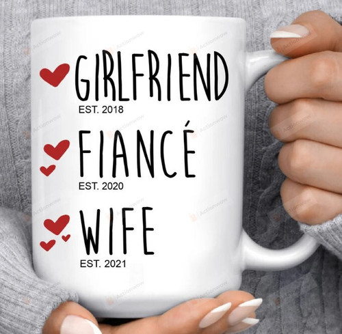 Personalized Wife Mug, New Wife Gift, Girlfriend To Fiancée To Wife, Wedding Gift For Bride, Ceramic Coffee Mug