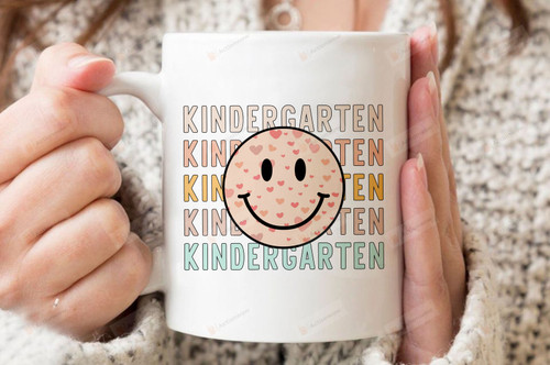 Kindergarten Teacher Mug, Kindergarten Mug, Retro Teacher Mug, Gift For Teacher, Back To School Gifts