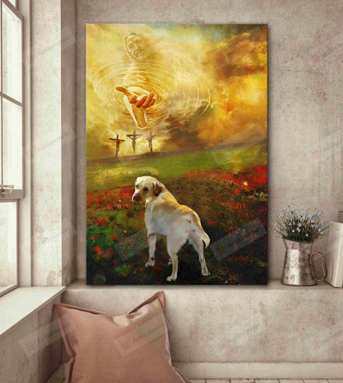 Connection Between Jesus And Labrador Dog Wall Art Canvas