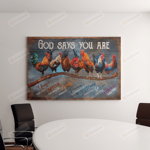 Christian Wall Art Rooster, God Says You Are Jesus Canvas Print, Jesus Poster Canvas Art