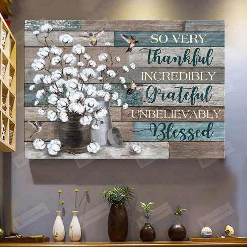Christian Wall Art White Flower, So Very Thankful Incredibly Grateful Jesus Wall Art Poster Canvas, Jesus Poster Canvas Art
