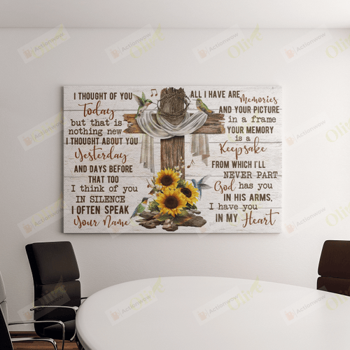 Christian Wall Art Sunflower, I Thought Of You Jesus Canvas Print, Jesus Poster Canvas Art