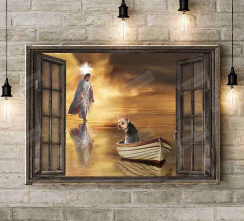 Christian Wall Art Jesus And Yorkshire, Through The Windows Jesus Canvas Print, Jesus Poster Canvas Art