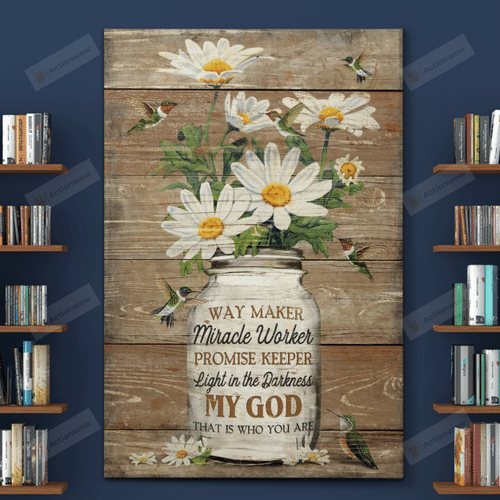 Jesus Daisy And Hummingbird Poster Canvas Print, My God That Is Who You Are Poster Canvas, Jesus Poster Canvas Art