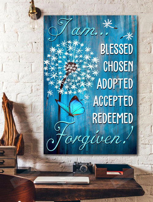 Dandelion And Butterfly Poster Canvas, I Am Forgiven Canvas Print, Butterfly Lover Poster Canvas
