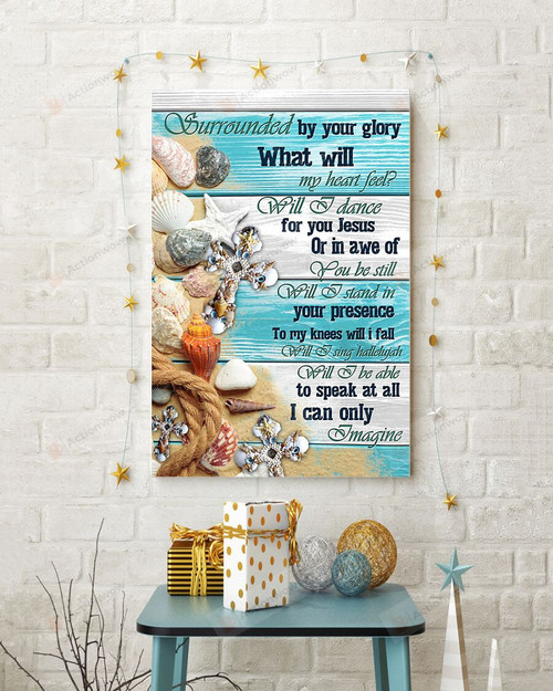 Seashell Wall Art Poster Canvas, I Can Only Imagine Jesus Canvas Print, Jesus Poster Canvas Art