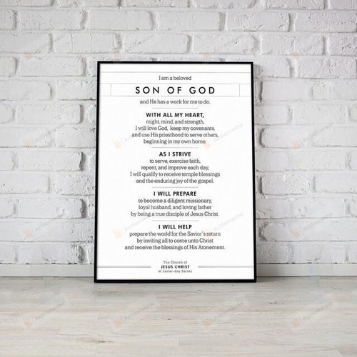 Son Of God Christian Wall Art Poster Canvas, I Am A Beloved Jesus Canvas Print, Jesus Poster Canvas Art