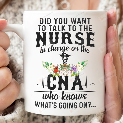 Did You Want To Talk To The Nurse In Charge Or The Cna Mug, Cna Mug, Gift For Cna, Gift For Nurse, Gift For Her
