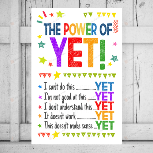 The Power Of Yet Poster Consequences Poster, School Counselor, Back To School Gifts, Kids Motivational Printable, Classroom Decor For Kindergarten, Preschool Middle School