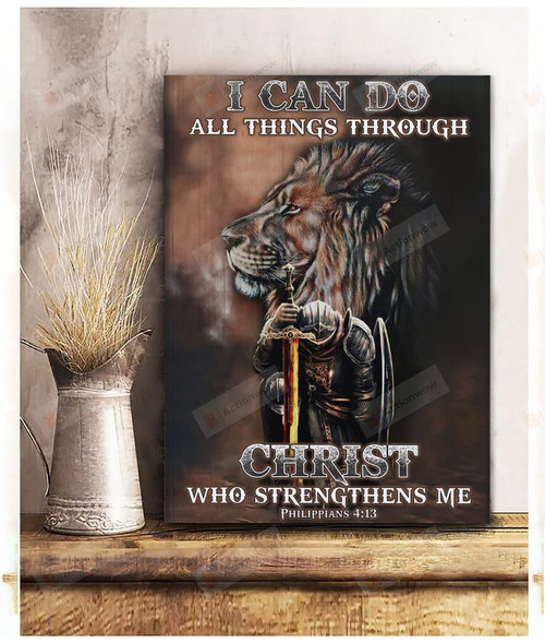 I Can Do All Things Through Christ Wall Art, Warrior Of Christ Canvas Print, Jesus Poster Canvas Art