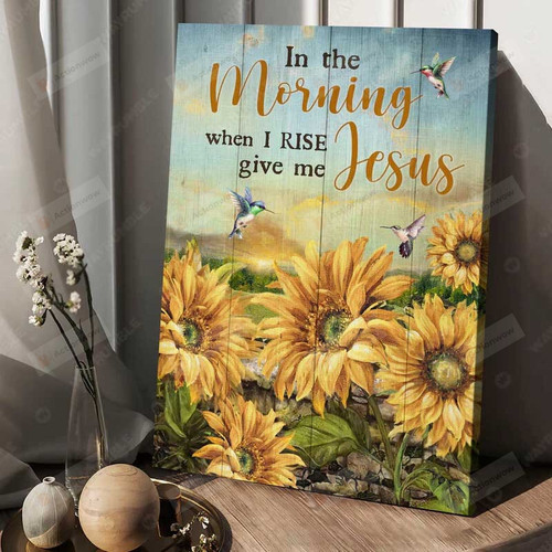 Hummingbird And Sunflower Field Wall Art Poster Canvas, Give Me Jesus Canvas Print, Jesus Poster Canvas Art