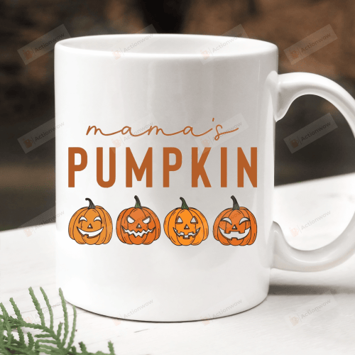 Mama Pumpkin Ceramic Coffee Mug, Fall Mug, Pumpkin Coffee Mug, Happy Halloween Gifts For Women Mom, Spooky Season