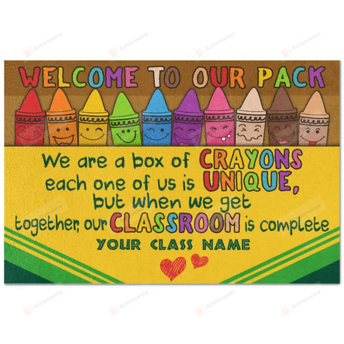 Customized Welcome To Our Pack Poster Canvas Colorful Crayons Poster Funny Classroom Decor Wall Art Graduation Back To School Gifts For Students Teacher Elementary Middle School Classroom Poster