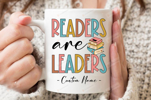 Personalized Readers Are Leaders Mug, Reading Teacher Mug, School Librarian Mug, Librarian Gifts, Readers Gifts