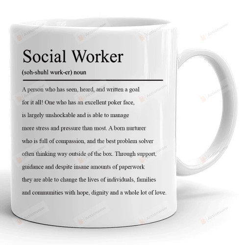 Social Worker Definition Mug, Social Worker Mug, Jobs Gifts, Gifts For Her For Him For Coworker