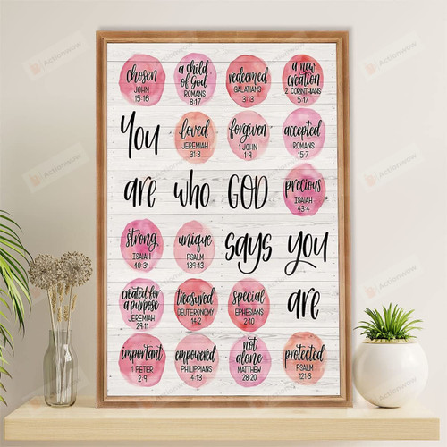 You Are Who God Says You Are Poster Canvas, Classroom Poster Canvas