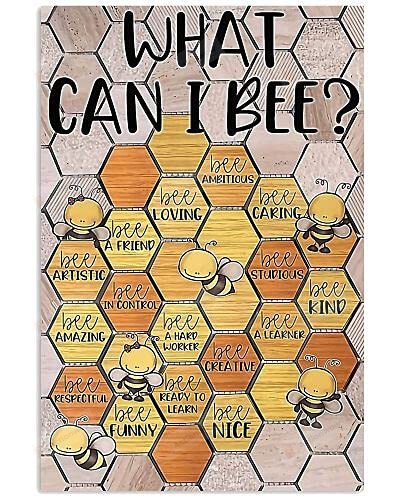 What Can I Bee Classroom Poster Canvas, Honey Bee Net Poster Canvas, Classroom Decor Poster Canvas