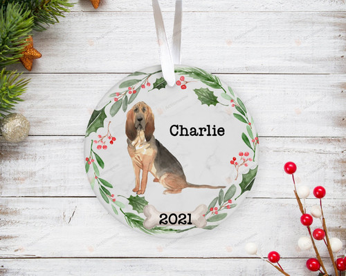 Personalized Bloodhound Ornament, Gifts For Bloodhound Dog Owners Ornament, Christmas Gift Ornament
