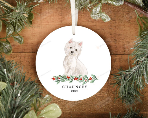 Personalized Westie Dog Ornament, Gifts For Dog Owners Ornament, Christmas Gift Ornament
