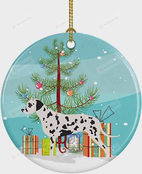 Dalmatian Merry Christmas Ornament, Gift For Dog Lovers Ornament, Christmas Gift Ornament